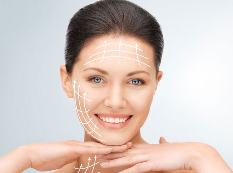 Tightened skin of the face